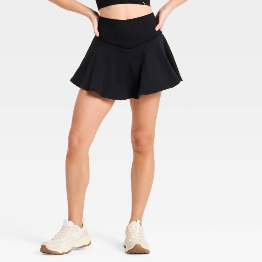 JoyLab French Terry Skort in Classic Black XS NWT